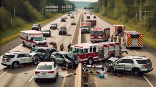 Láncbaleset a 8-ason: öt jármű ütközött