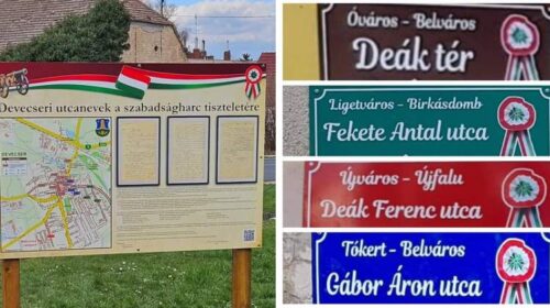 Devecseri utcanevek a szabadságharc tiszteletére