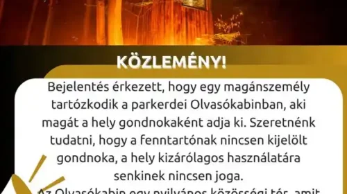 Közösségi tér, nem magánhasználatra: figyelmeztetést adott ki a Kristály-völgy Egyesület az ajkai Olvasókabin kapcsán