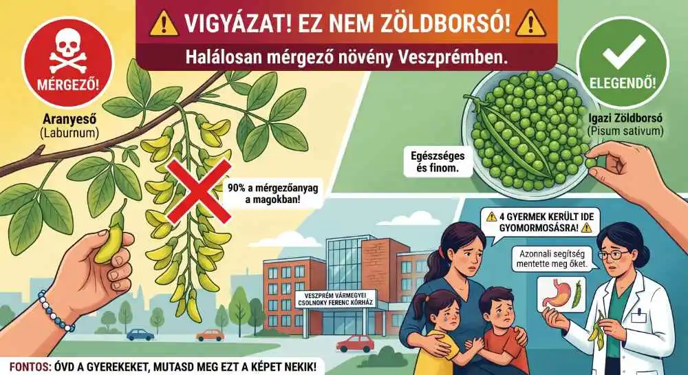 Zöldborsónak hitték a halálosan mérgező növényt: Négy gyereket kellett kórházba vinni Veszprémben